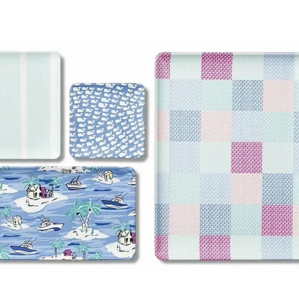 VINEYARD VINES FOR TARGET MELAMINE SERVING TRAY SET of 4 NEW IN SEALED PACKAGING